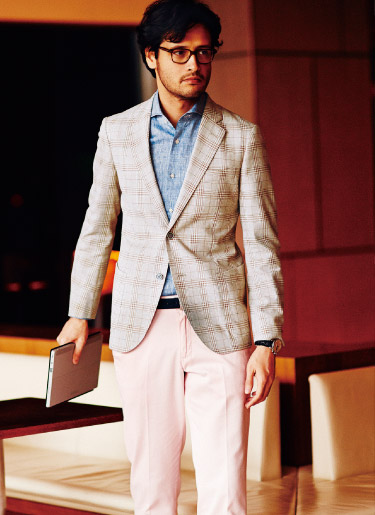 チェックジャケットコーディネート2