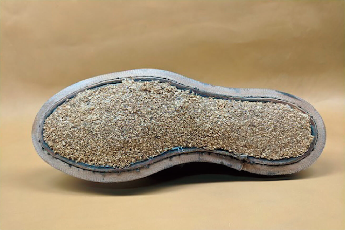 グッドイヤーウェルト製法は、中底と靴底の間に空間ができるため