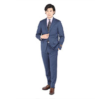 【CANONICO】段返り3釦 ワンタックスリムパンツ ソラーロ