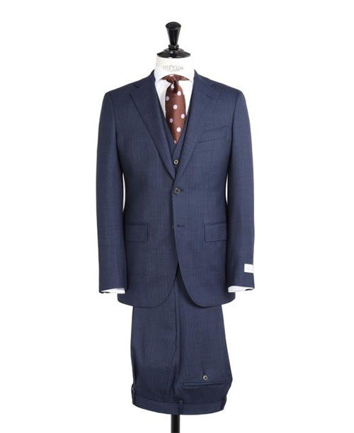 【TASMANIA WOOL】スリーピーススーツ シングル2釦 ワンタックスリムパンツ ストレッチ