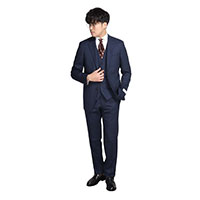 【TASMANIA WOOL】スリーピーススーツ シングル2釦 ワンタックスリムパンツ ストレッチ