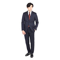 【HOME WASH ACTIVE】シングル2釦 ノータックスリムパンツ ストレッチ