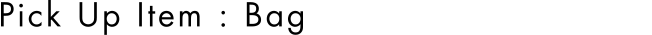 Pick Up Item : Bag