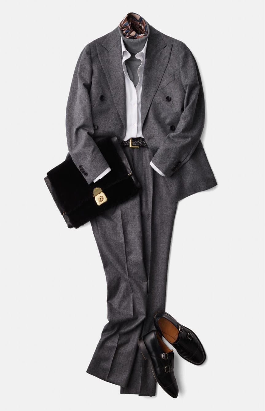 シャツ×タートルで今どきお洒落お仕事スタイル