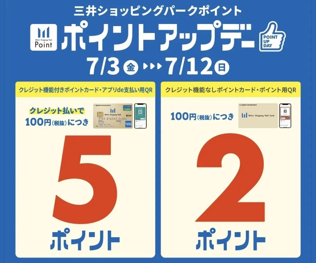 【三井ショッピングパークポイント ポイントアップデー開催のお知らせ】ONLYららぽーとEXPOCITY店