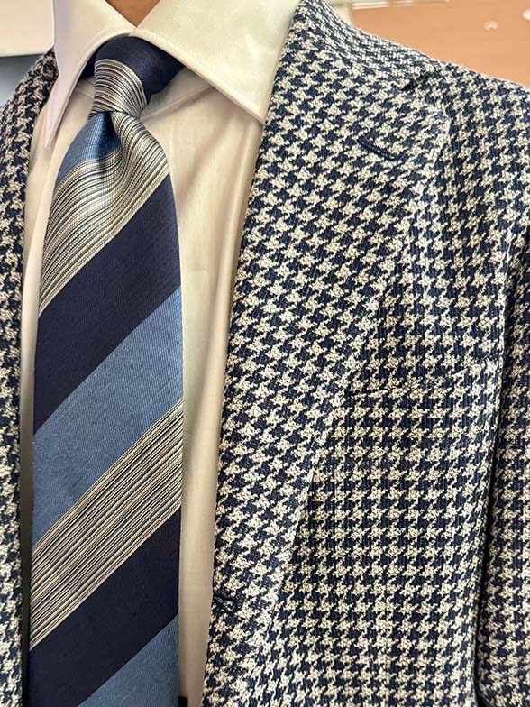 大きめ千鳥格子柄ジャケット