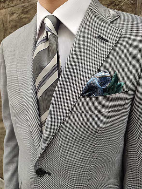 爽やかなグレーの千鳥格子