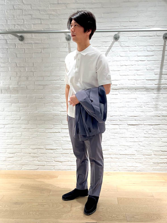 オン、オフ使えるニットポロ