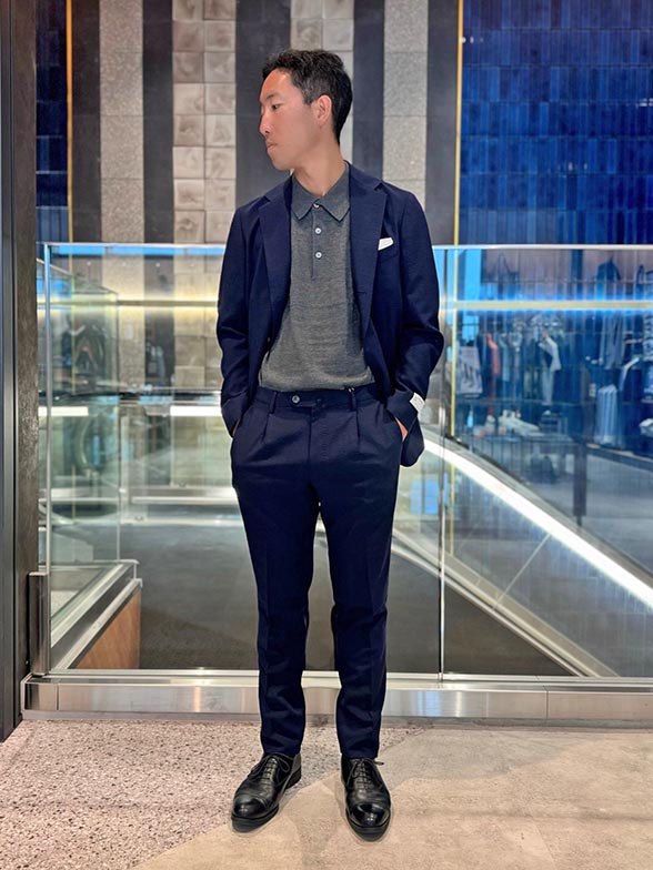 上質なシルク混ウールポロ