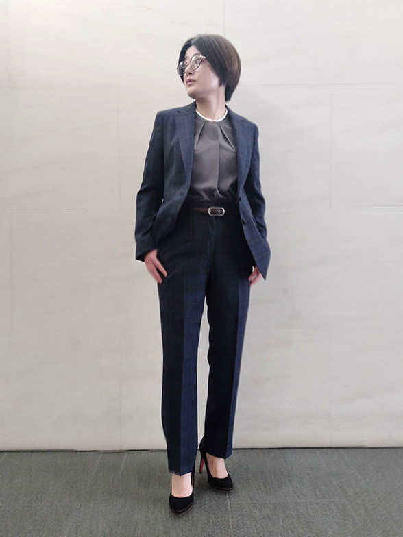 ネイビー×チャコールグレー