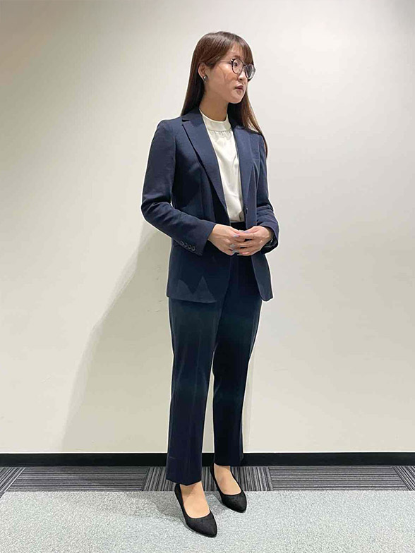 ベージュで秋らしい柔らかさをプラス