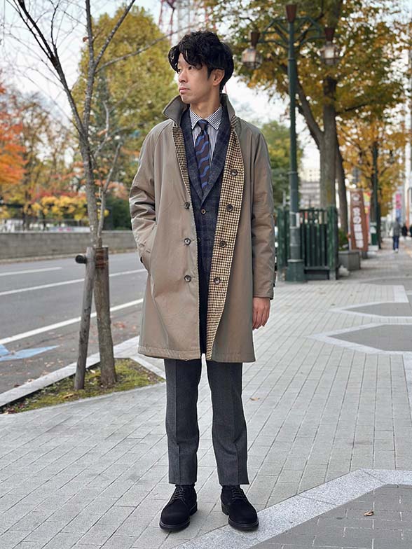 リバーシブルで2通りの着こなしを楽しむ