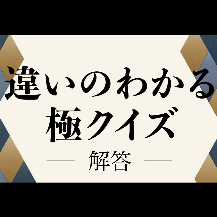 「違いのわかる極クイズ」解答ページ