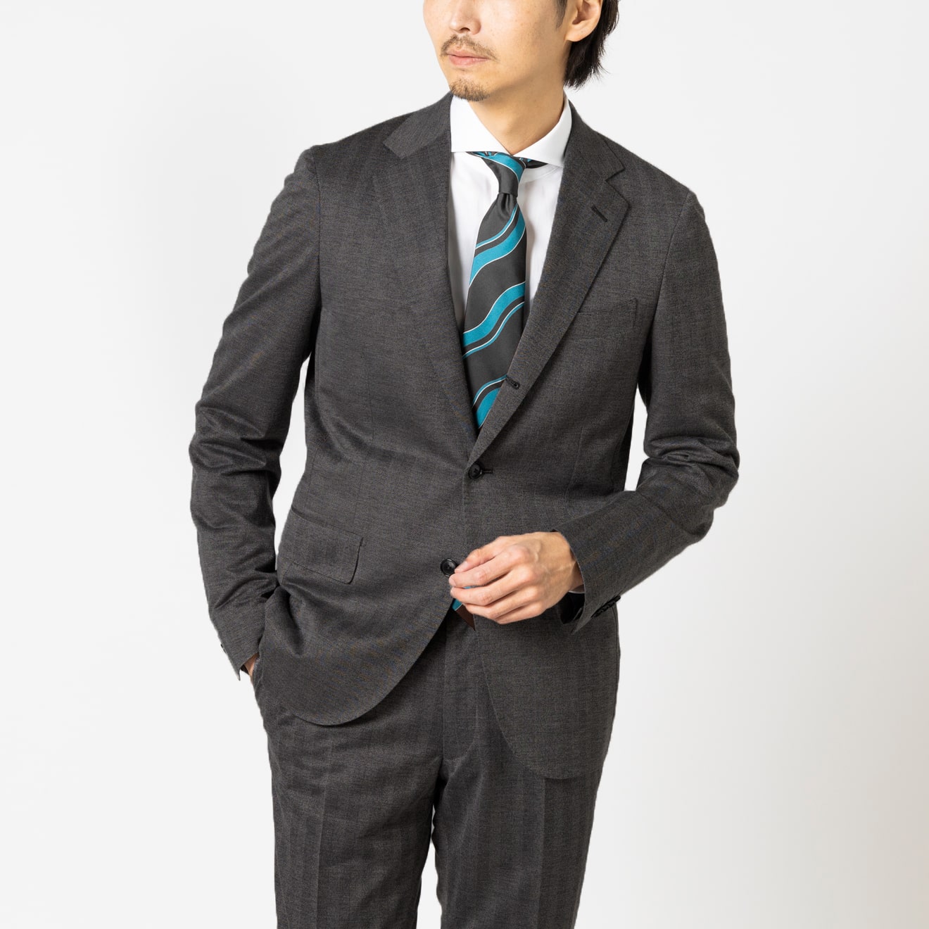 ハイライトジャージー / チャコールヘリンボーン