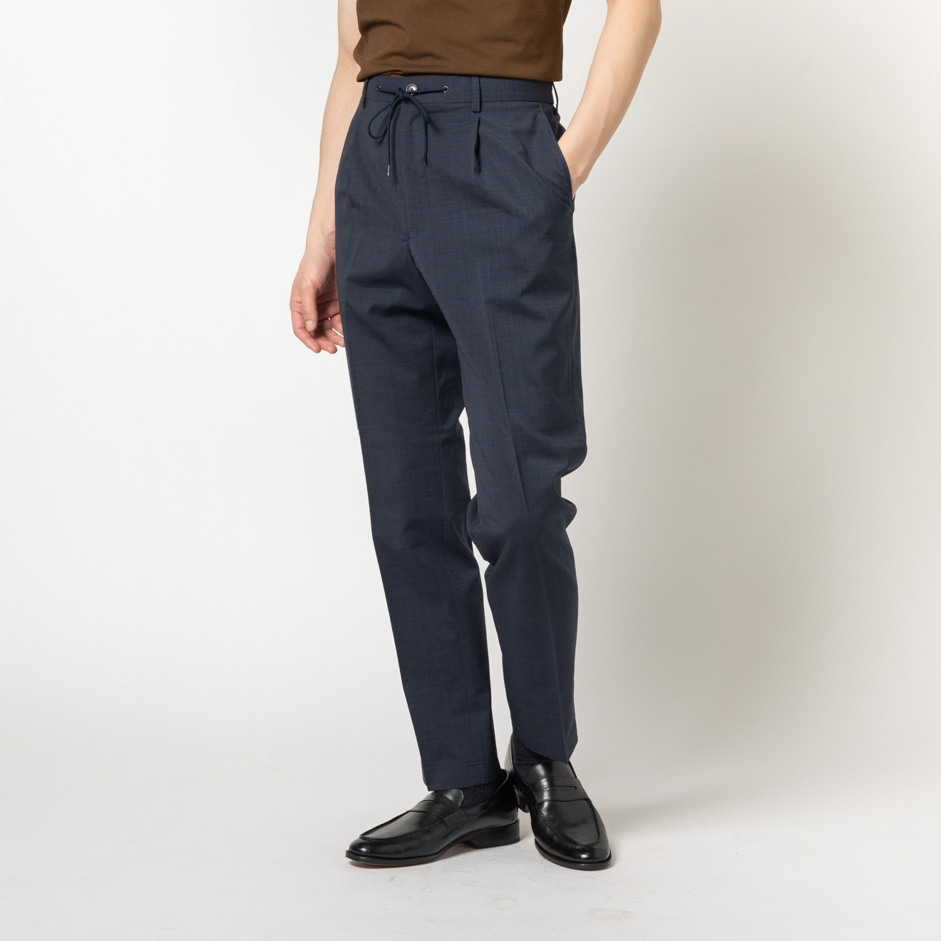 伊マルゾット社 モノストレッチ セットアップパンツ ネイビー